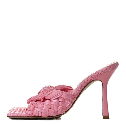 Bottega Veneta Raffia Twisted Intrecciato Stretch Mule Sandals 37 Blossom 1 of 11