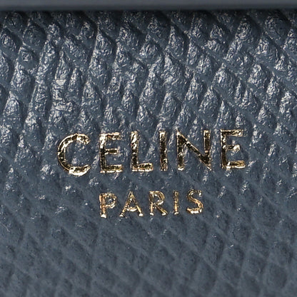 Celine Grained Calfskin Large Flap Wallet Grey 6 of 7