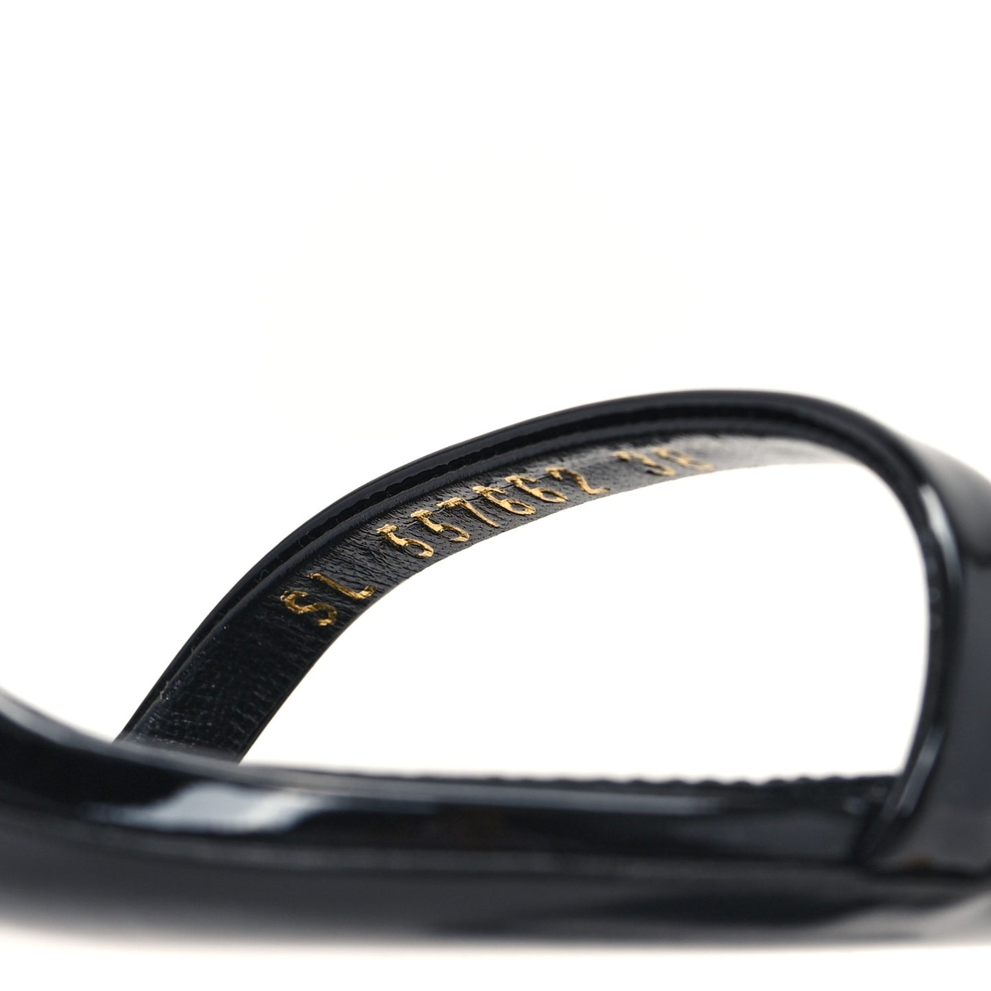 Patent Calfskin Opyum 110 Sandals 38 Black Gold