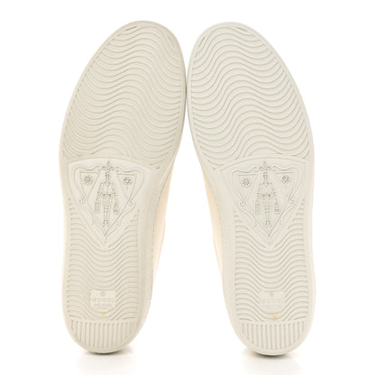 Gucci Calfskin Nubuck Interlocking G Mens New Ace Sneakers 13 Mystic White Hibiscus Red Bright Splash 6 of 19
