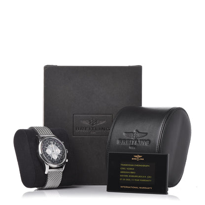 Breitling Stainless Steel 46mm Transocean Unitime Chronograph Automatic Watch Black AB0510 9 of 9