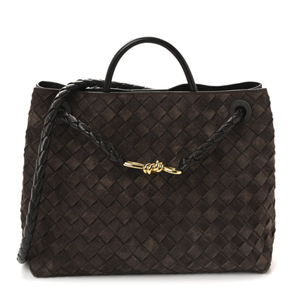 Bottega Veneta Suede Intrecciato Medium Andiamo Shoulder Bag Fondant 1 of 9