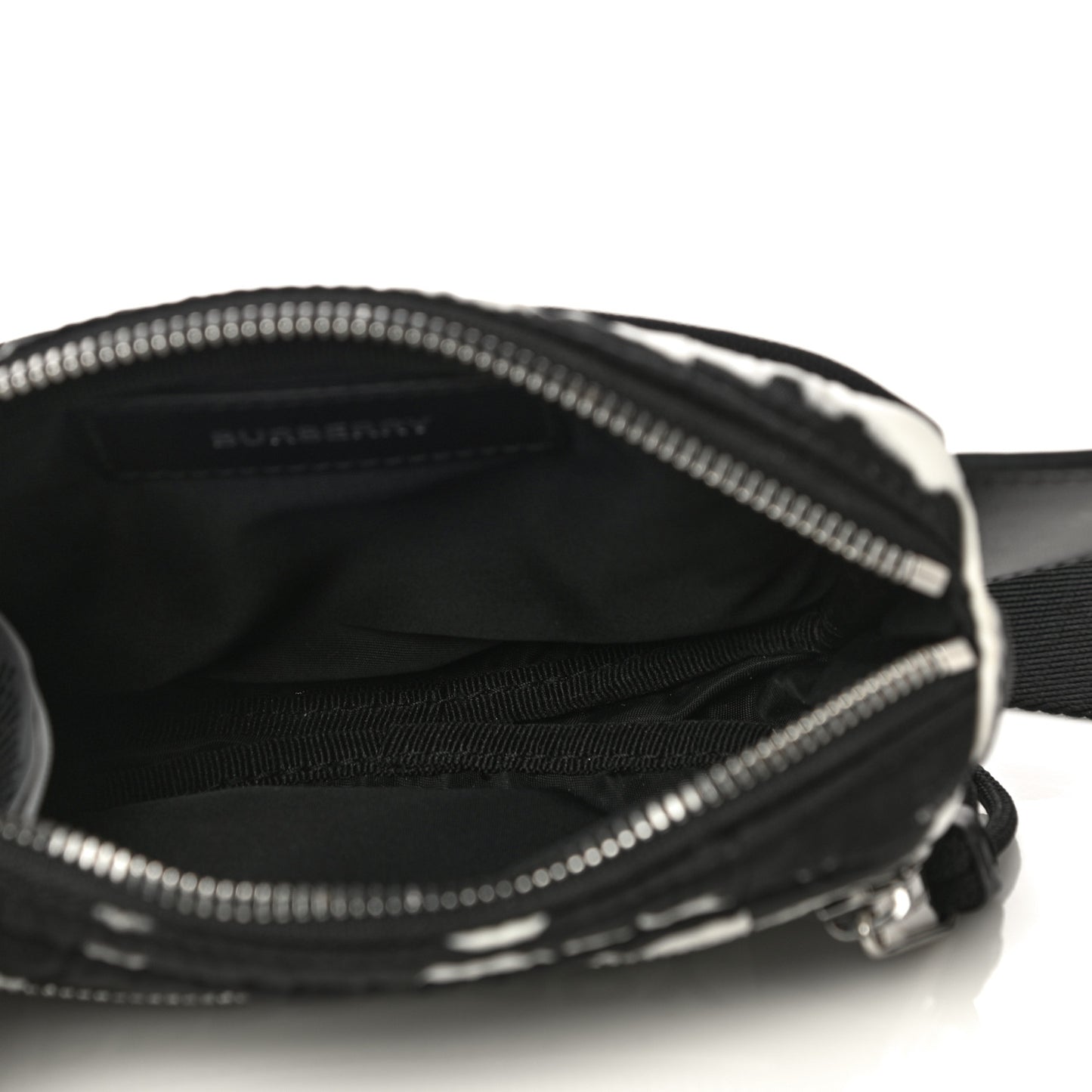 Nylon Logo Small Cannon Bum Bag Black White