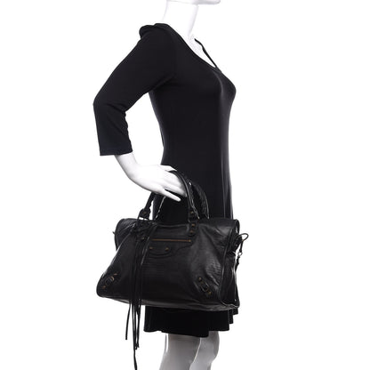 Balenciaga Agneau Lizard Embossed Classic Hardware City Black 3 of 14