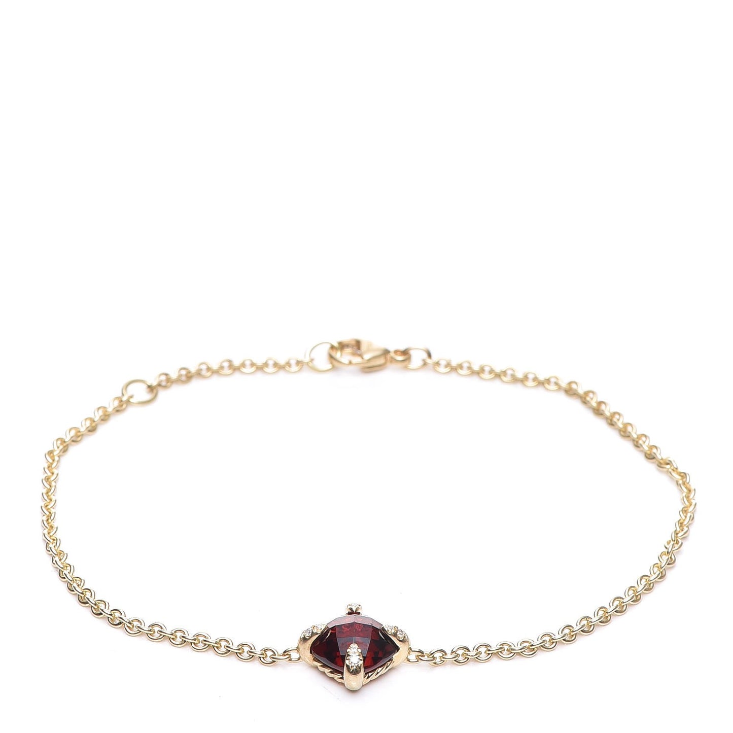 18K Yellow Gold Diamond Garnet Chatelaine Bracelet