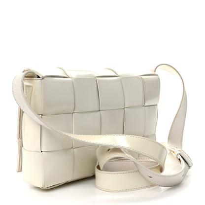 Bottega Veneta Patent Maxi Intrecciato Cassette Crossbody Bag White 3 of 11