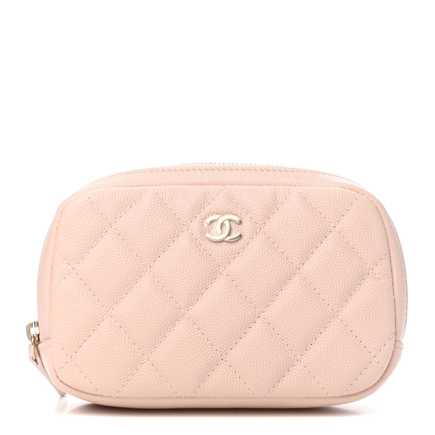 Chanel Caviar Quilted Small Curvy Pouch Cosmetic Case Light Pink 1 of 8