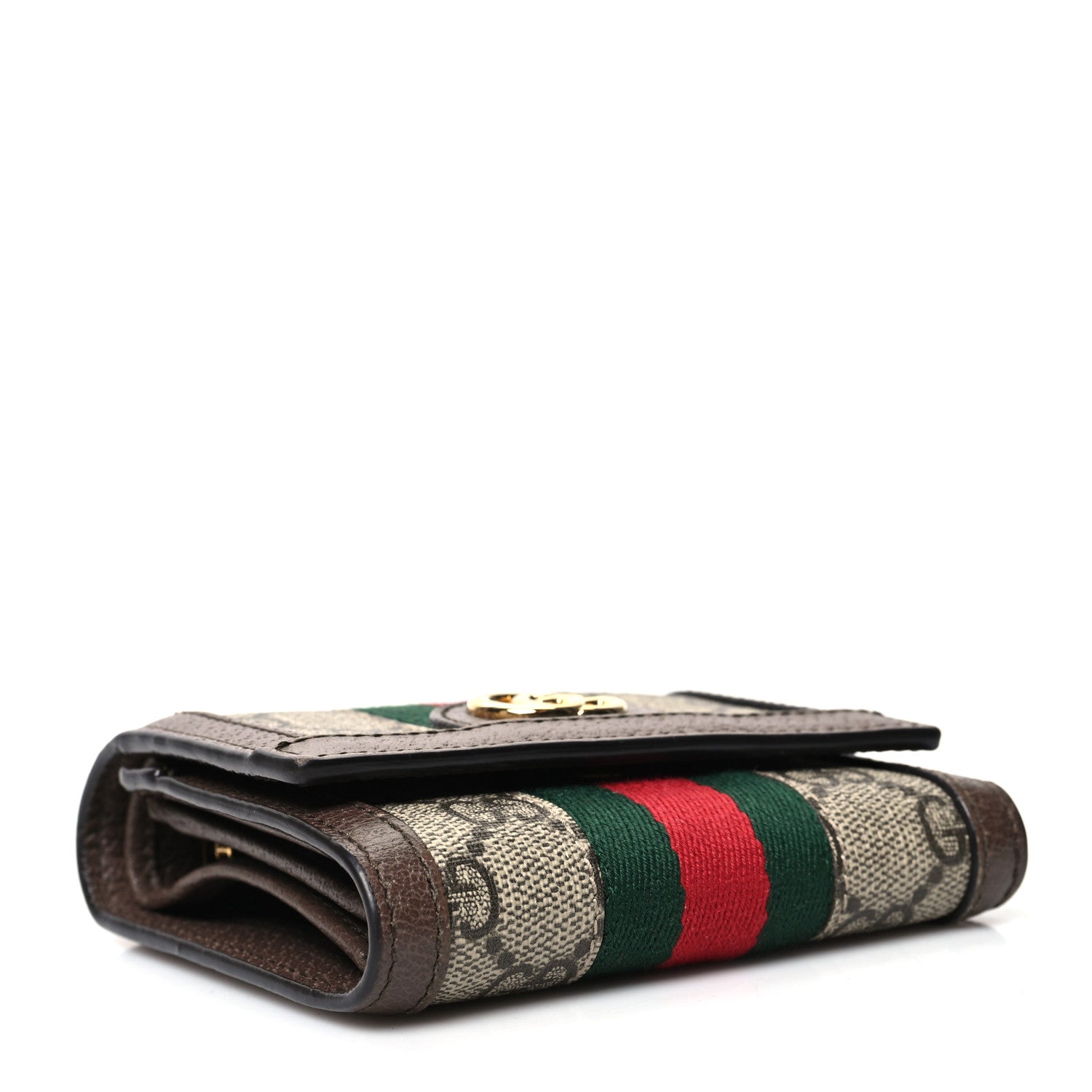 Gucci GG Supreme Monogram Web Ophidia French Flap Wallet Beige New Acero 4 of 10