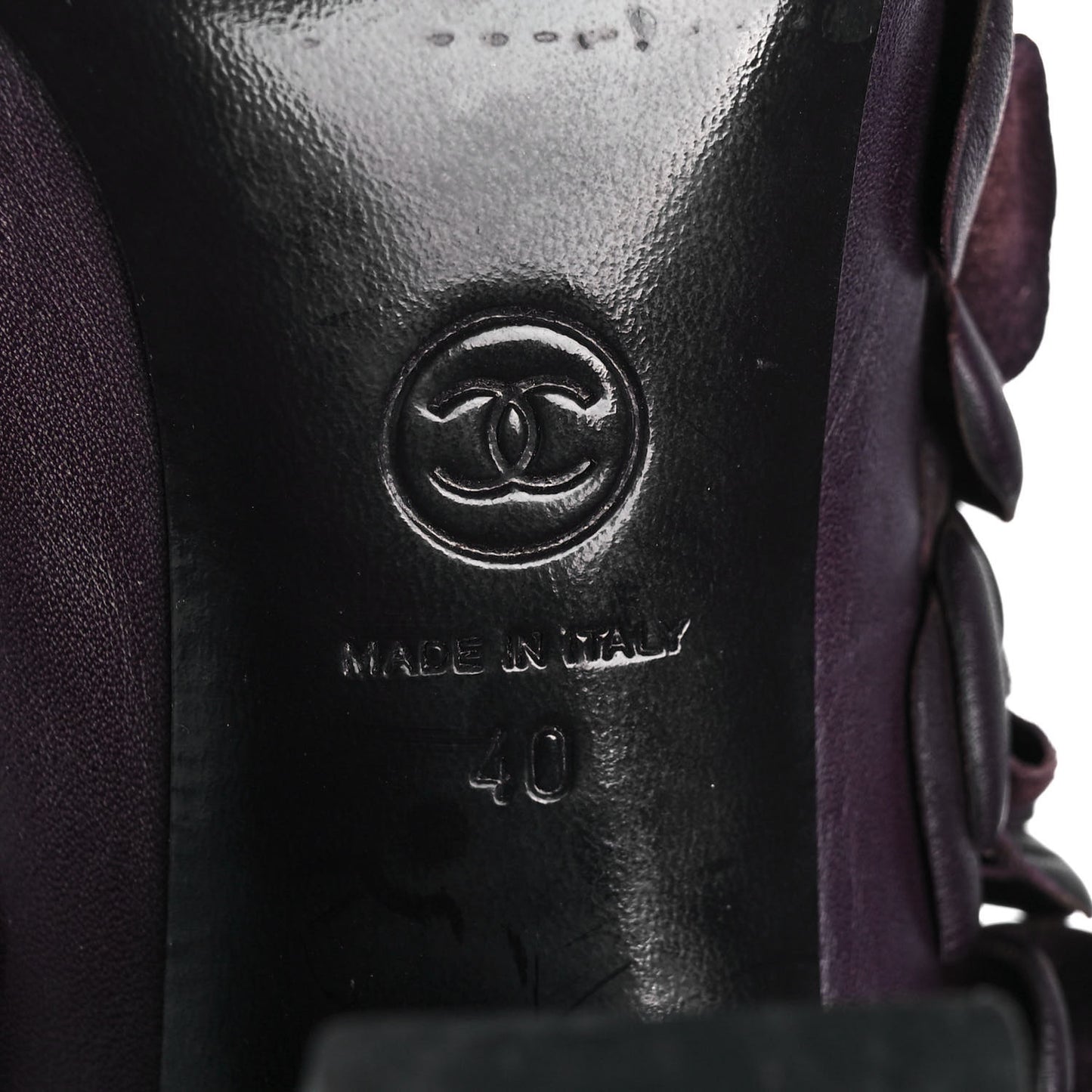 Calfskin Camellia Boots 40 Bordeaux