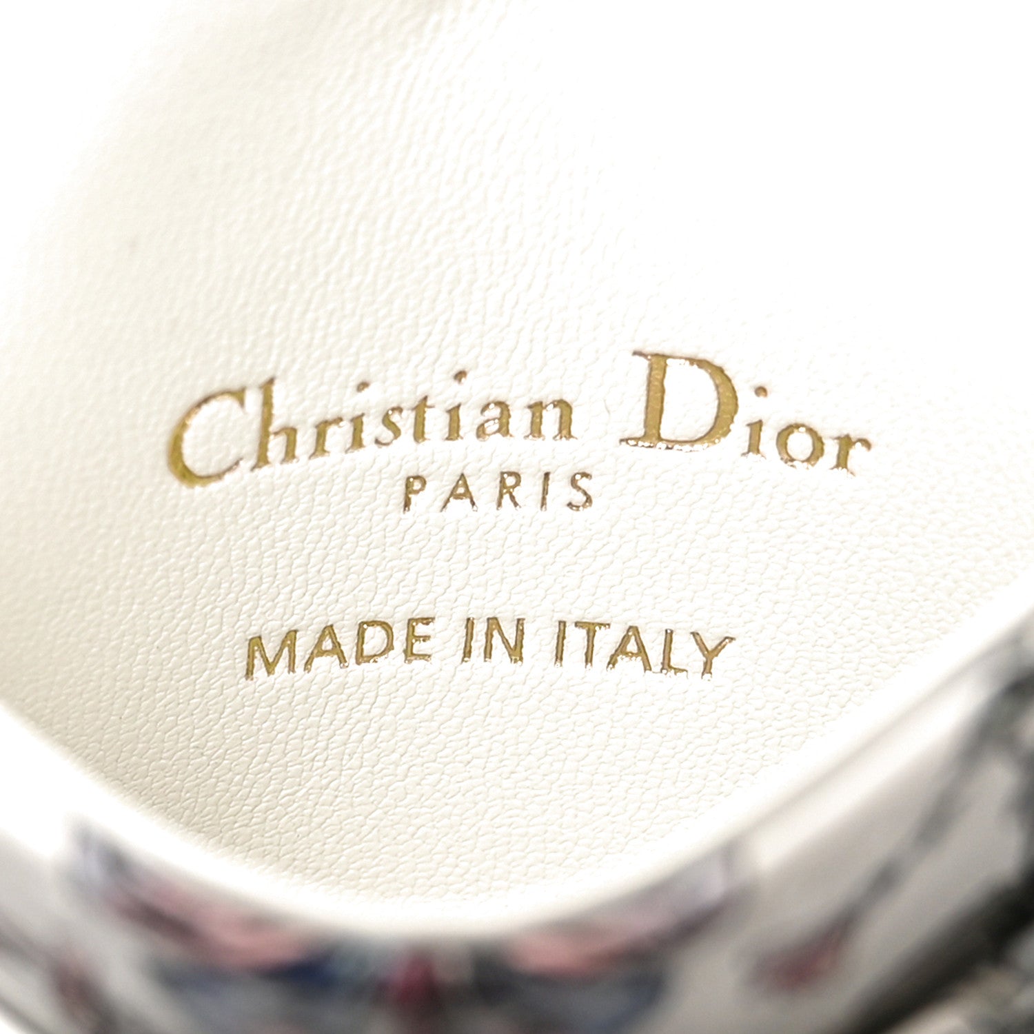Christian Dior Calfskin Butterfly Printed Caro Five-Slot Card Holder White Multicolor 6 of 7