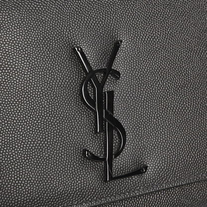 Saint Laurent Grain De Poudre Medium Classic Monogram Kate Satchel Coal 9 of 10