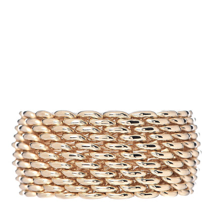 Tiffany 18K Yellow Gold Wide Mesh Somerset Ring 54 6.75 1 of 5