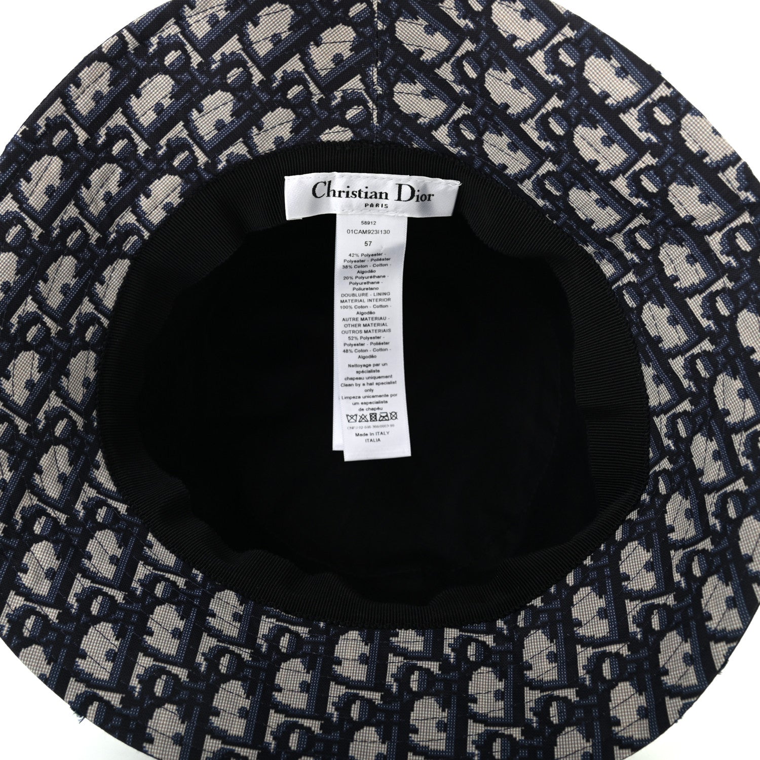 Christian Dior Camouflage Logo Bucket Hat 57 Blue 4 of 5