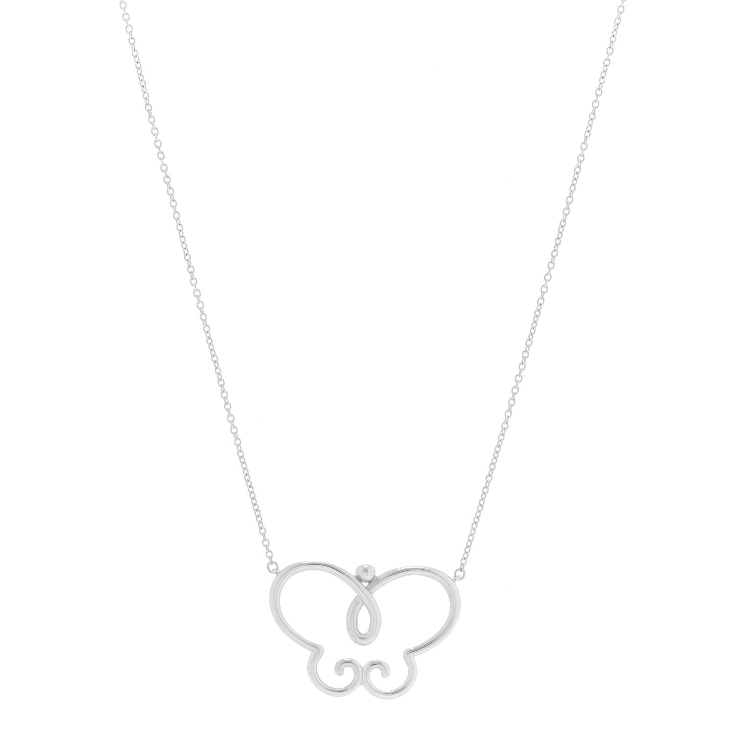 Tiffany Sterling Silver Paloma Picasso Butterfly Pendant Necklace 1 of 5