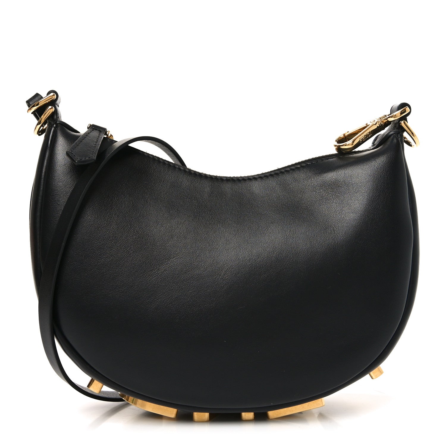 Fendi Vitello Grace Matte Mini Fendigraphy Hobo Bag Black 1 of 10
