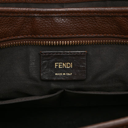 Fendi Zucca Vitello Artic Medium Shopping Tote Tobacco Castagna 8 of 13