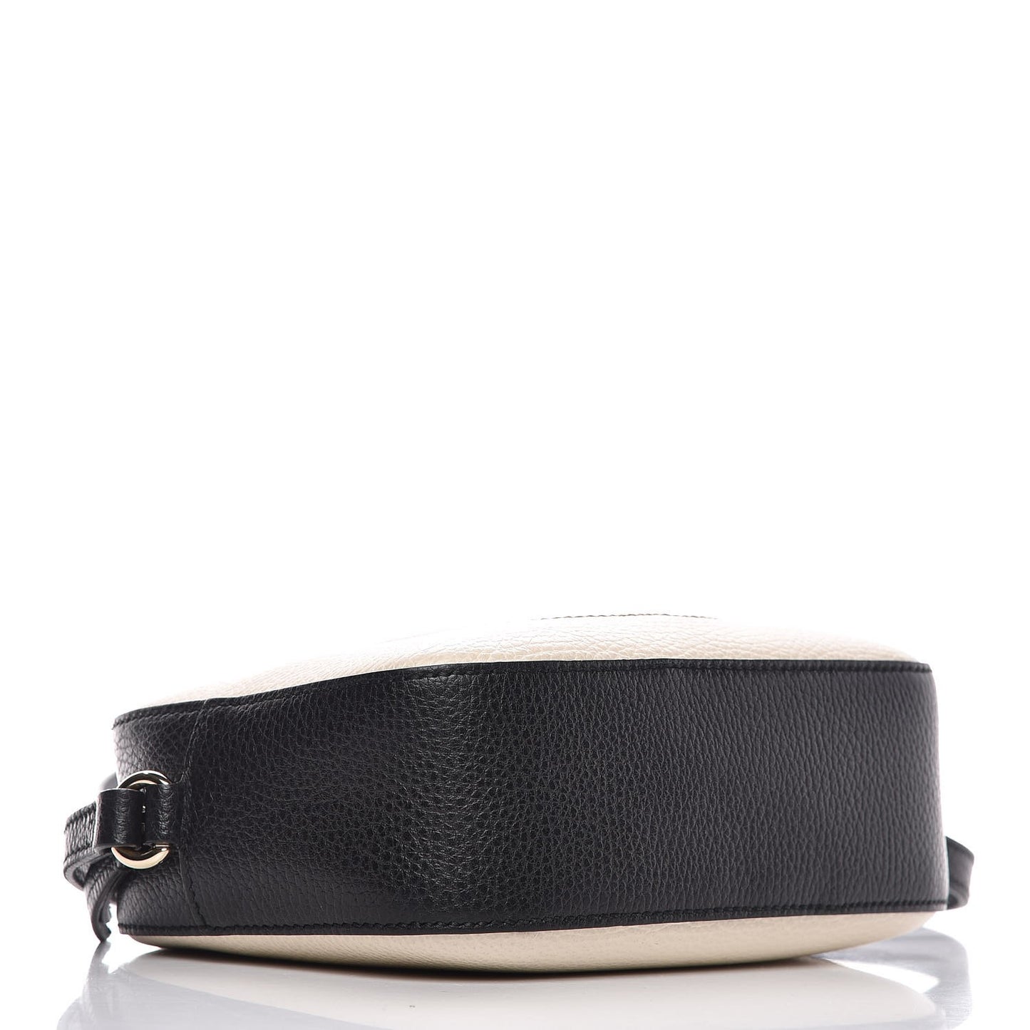 Dollar Calfskin Bi-Color Small Soho Disco Bag Mystic White Black