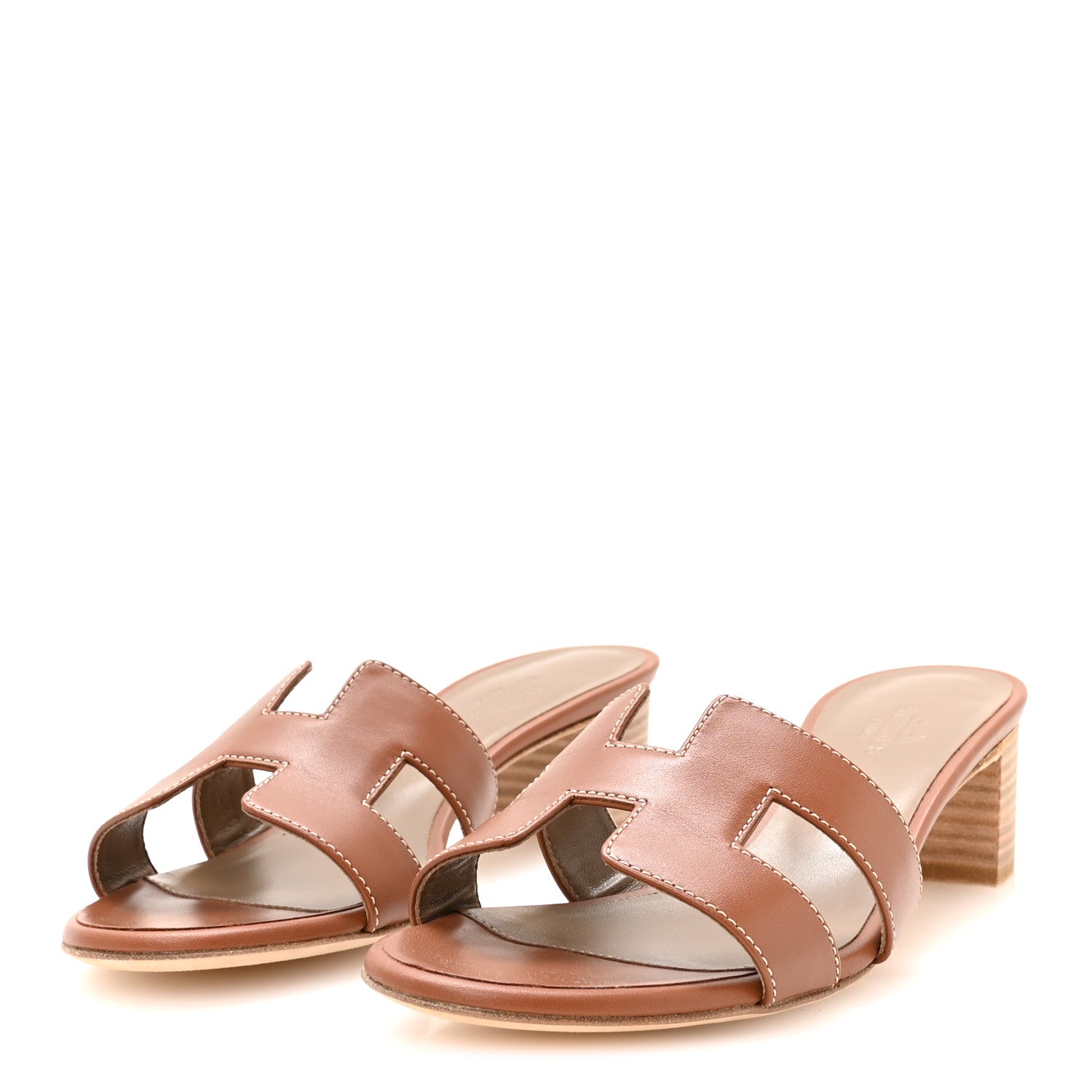 Hermes Calfskin Oasis Sandals 36.5 Gold 4 of 9
