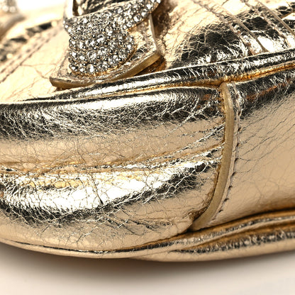 Balenciaga Metallic Arena Agneau Crystal Le Cagole Mini Purse With Chain Light Gold 9 of 10