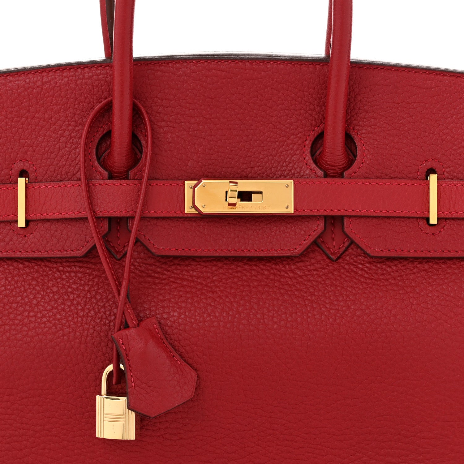 Hermes Taurillon Clemence Birkin 35 Rouge Vif 8 of 10