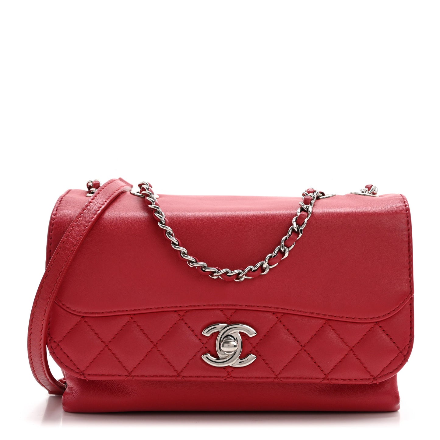 Calfskin Mini Tramezzo Flap Red