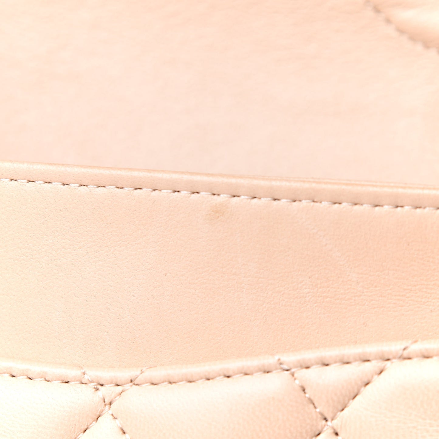 Lambskin Quilted Medium Double Flap Beige