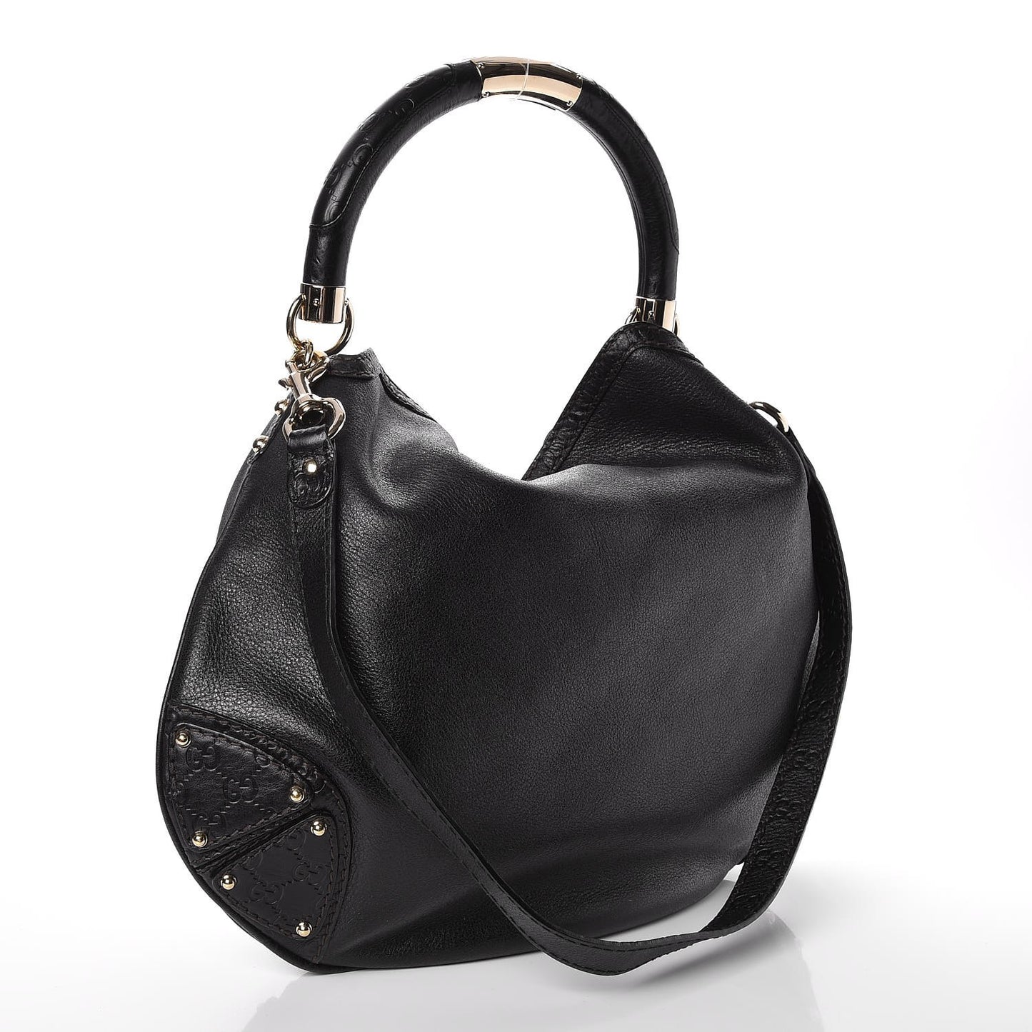 Calfskin Large Indy Top Handle Hobo Black