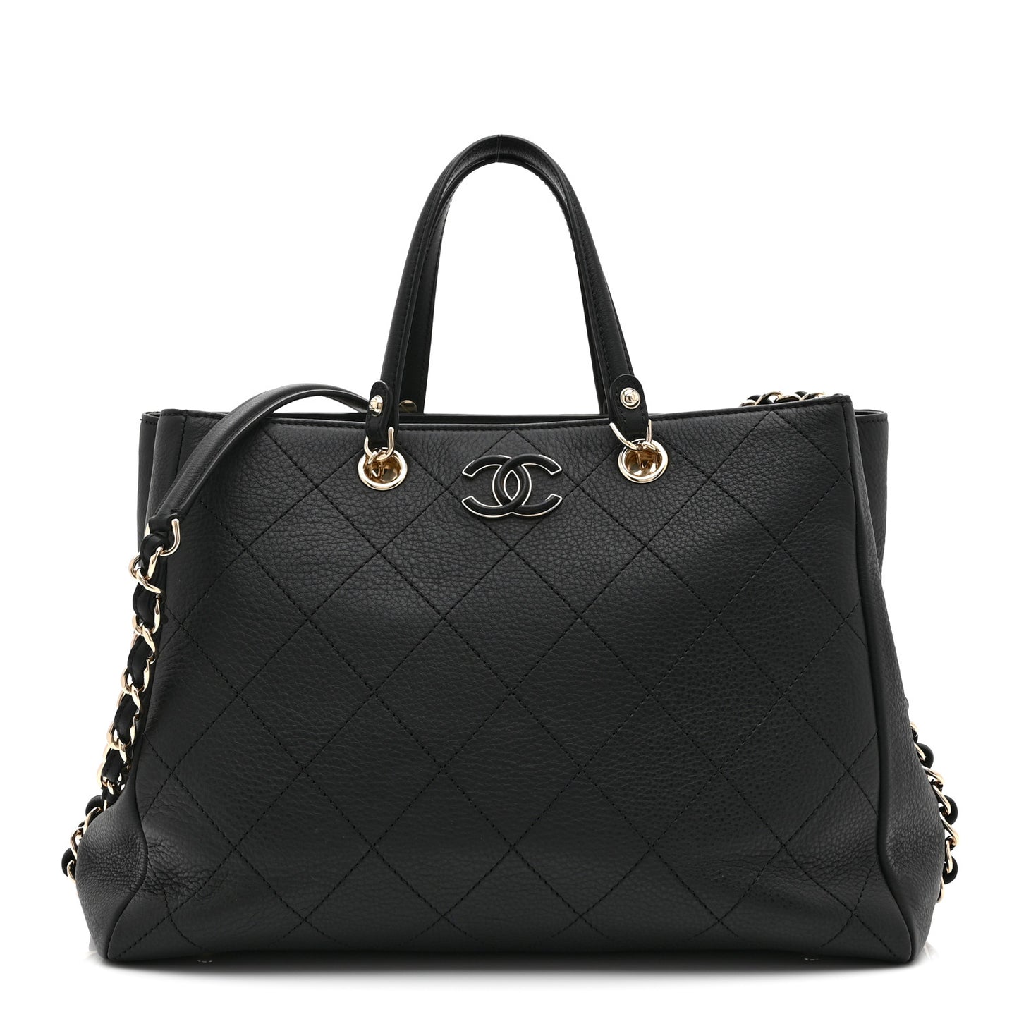 Bullskin Stitched Medium Shopping Bag Black
