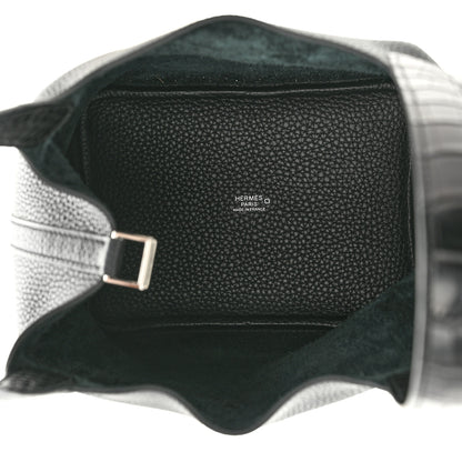 Hermes Taurillon Clemence Matte Alligator Picotin Lock Touch 18 PM Black 5 of 11