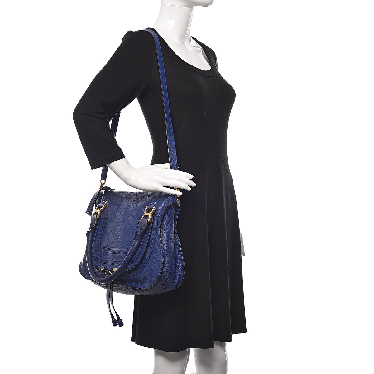 Chloe Calfskin Medium Marcie Satchel Storm Blue 2 of 15