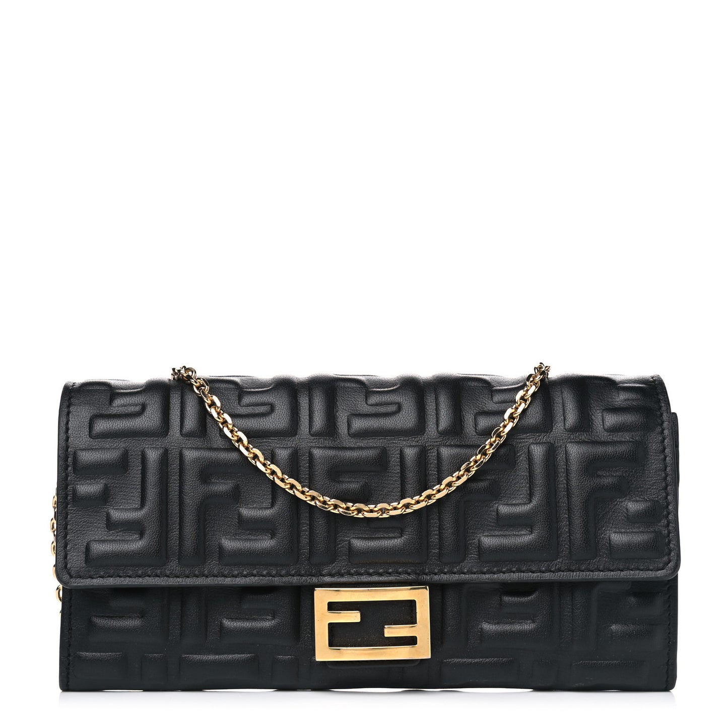 Nappa Matisse FF Embossed Continental Wallet On Chain Black