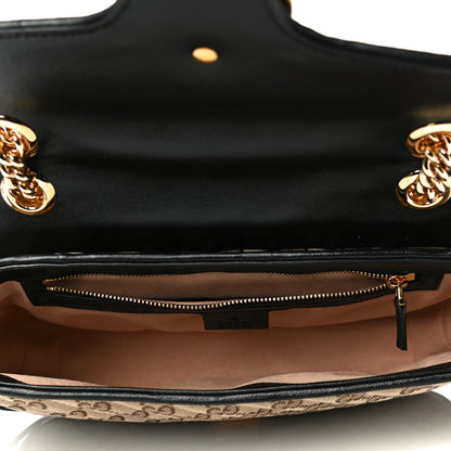 Gucci Monogram Matelasse Diagonal Small GG Marmont Shoulder Bag Beige Black 5 of 10