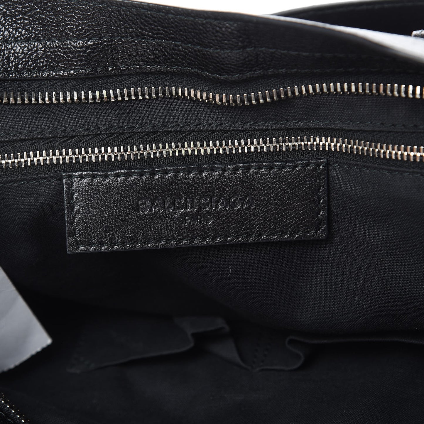 Chevre Silver Metallic Edge Hardware City Black