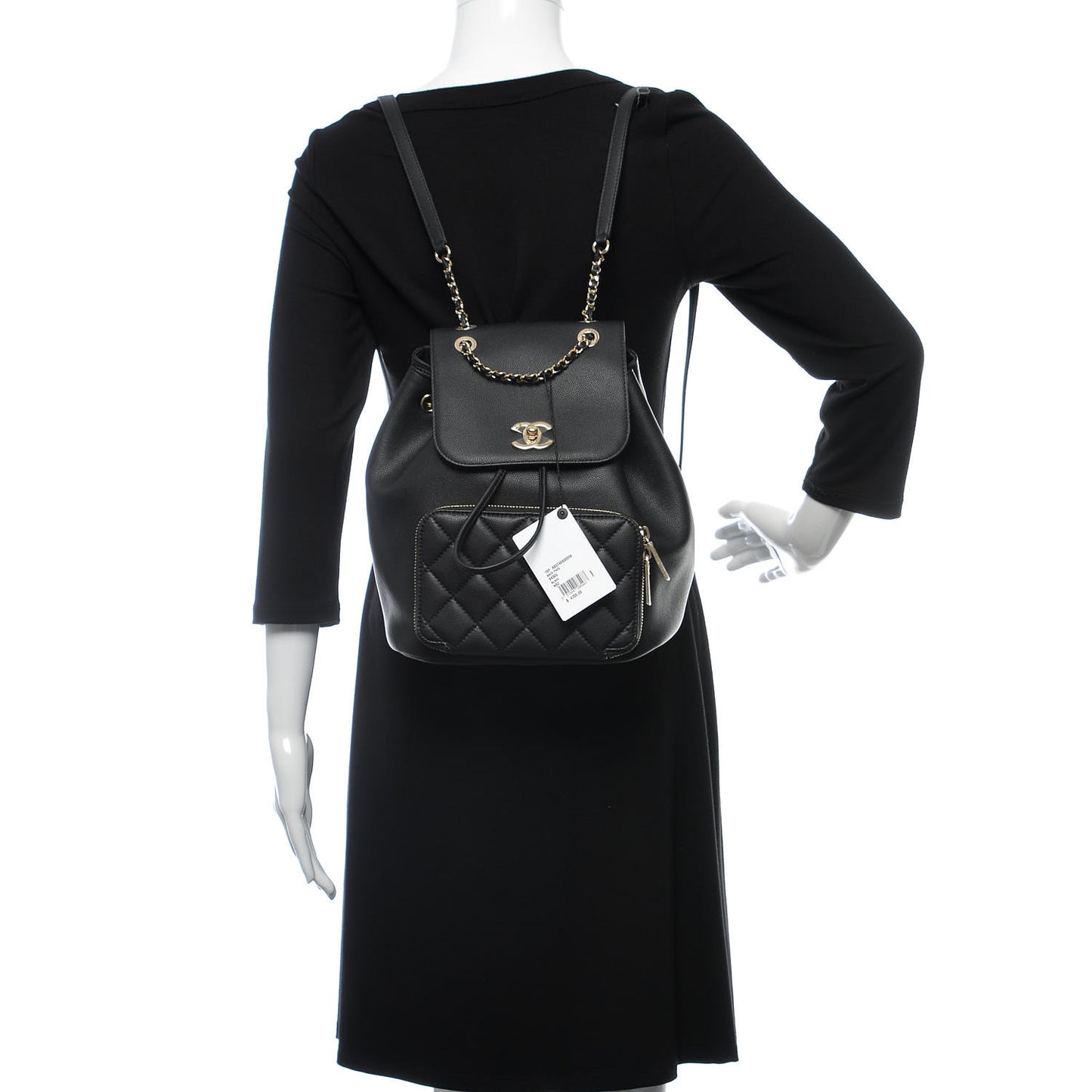 Caviar Quilted Business Affinity Backpack Black