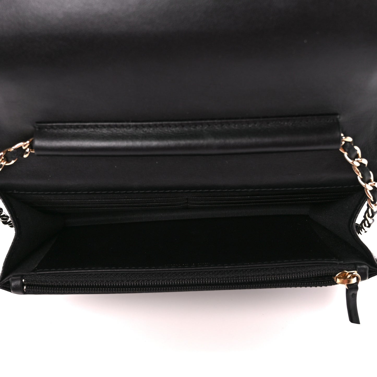 Caviar Camellia Embossed Wallet On Chain WOC Black
