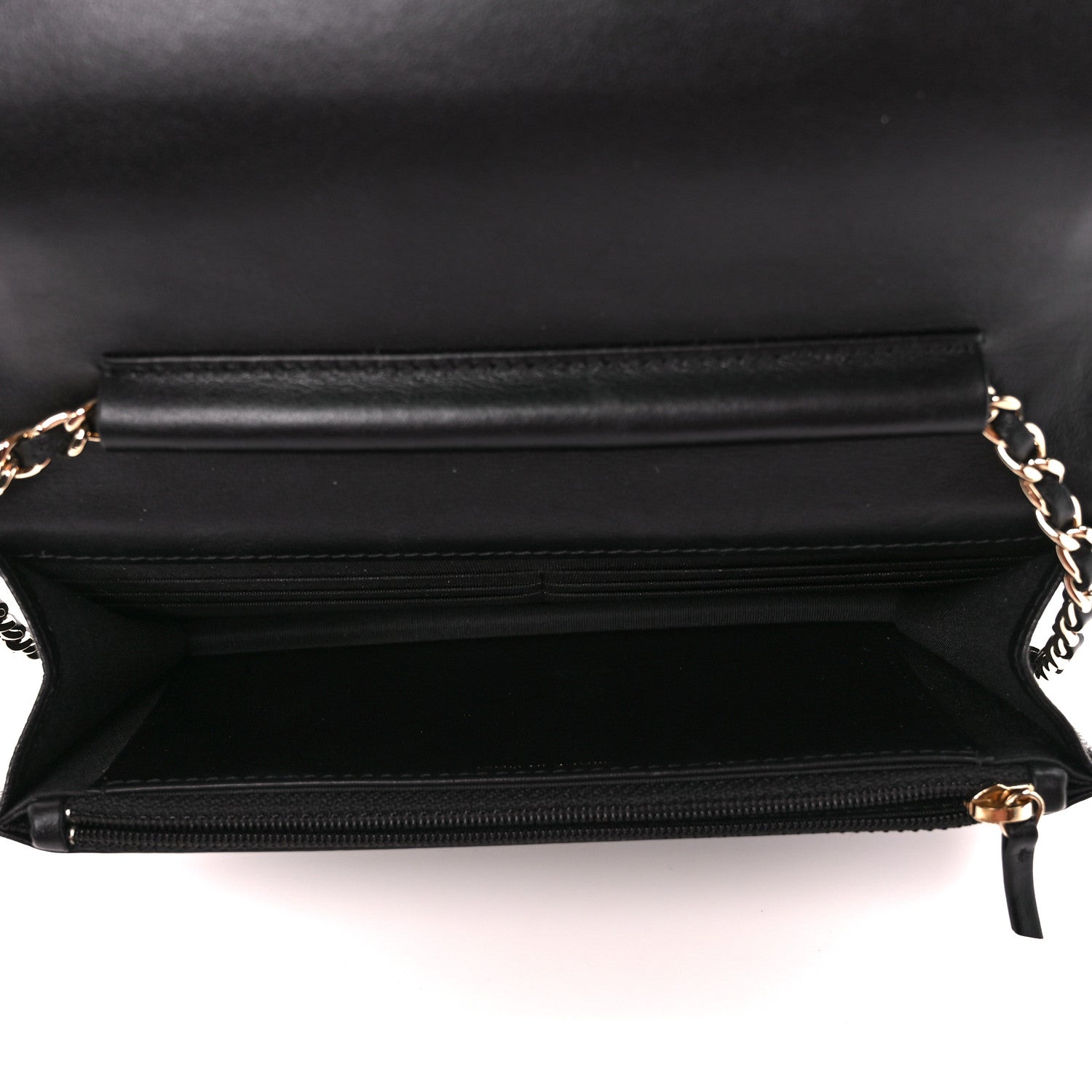Chanel Caviar Camellia Embossed Wallet On Chain WOC Black 6 of 12