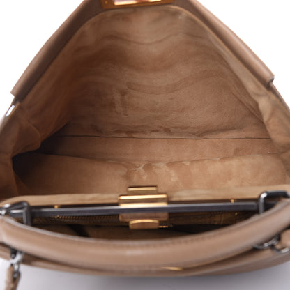Fendi Goatskin Watersnake Large Peekaboo Iconic Satchel Taupe Phard 5 of 19