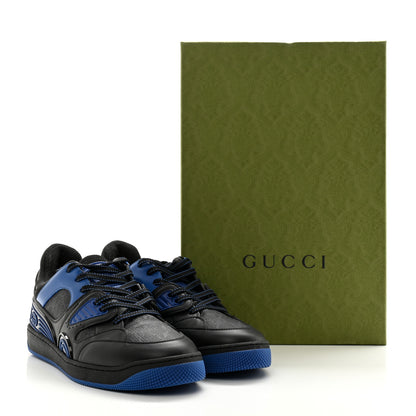 Gucci GG Supreme Monogram Demetra Mens Basket Low Top Sneakers 8 Blue Black 11 of 11