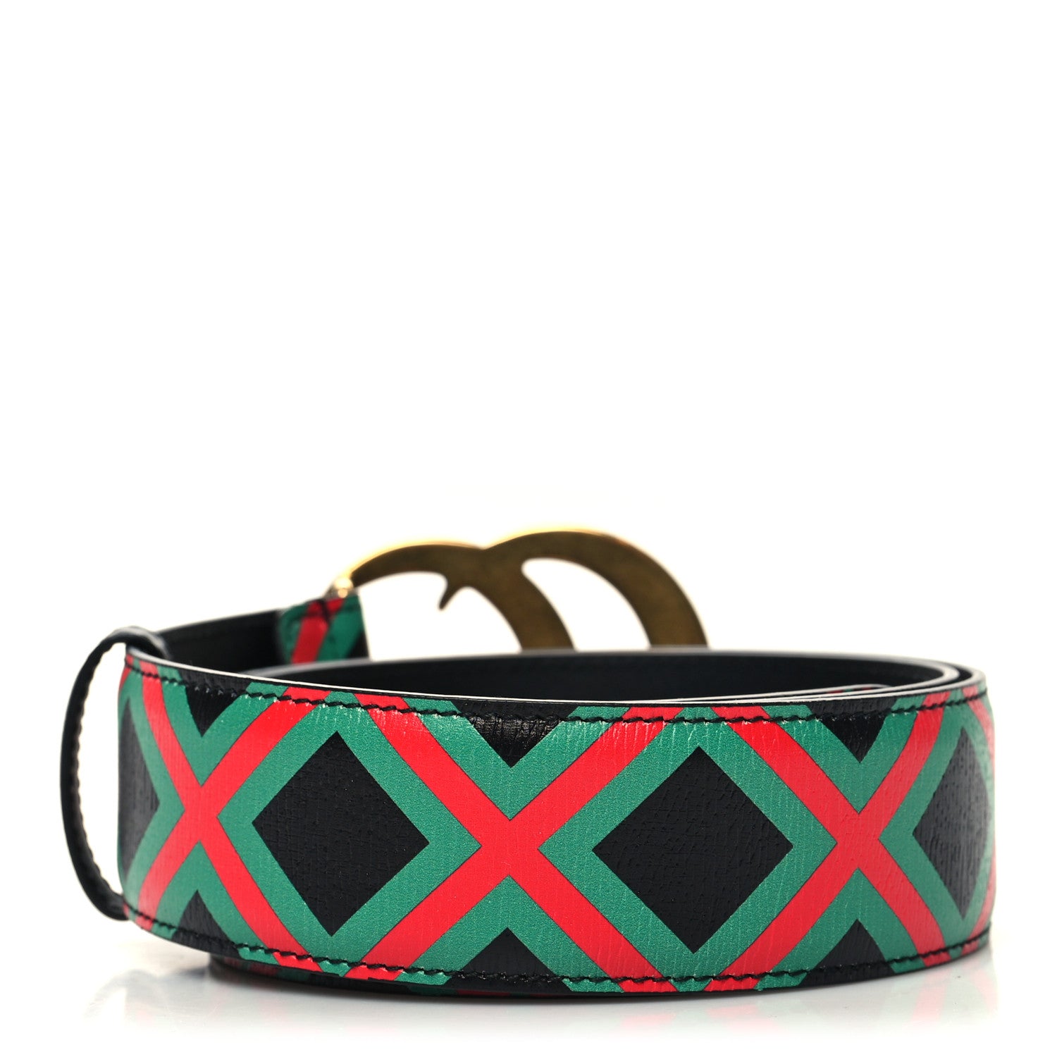 Gucci Textured Dollar Calfskin Criss-Cross Double G Memorable Buckle 40mm Belt 85 34 Black 2 of 5