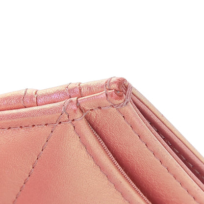 Chanel Iridescent Calfskin Quilted Chanel 19 Card Holder Pink 9 of 9