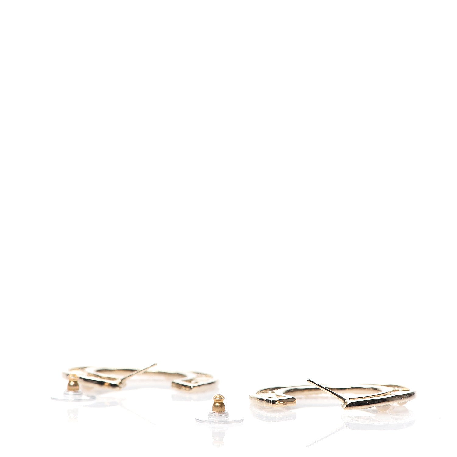 Chanel Crystal Pearl Bow-tiful CC Hoop Earrings Gold 3 of 5
