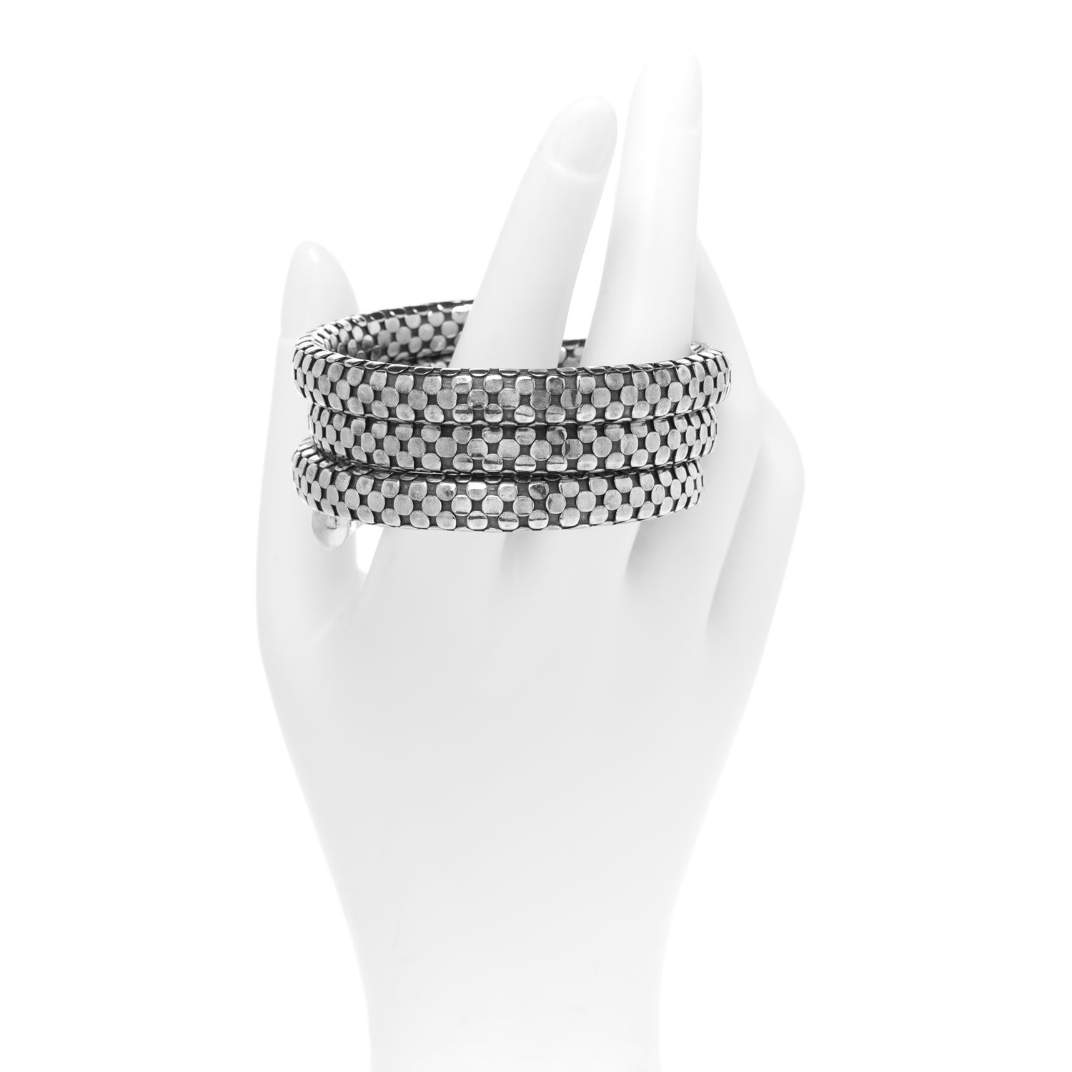 John Hardy Sterling Silver Dot Triple Coil Bracelet 2 of 5