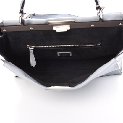 Fendi Vitello Dolce Large Peekaboo Iconic Satchel Polvere Graphite 7 of 14
