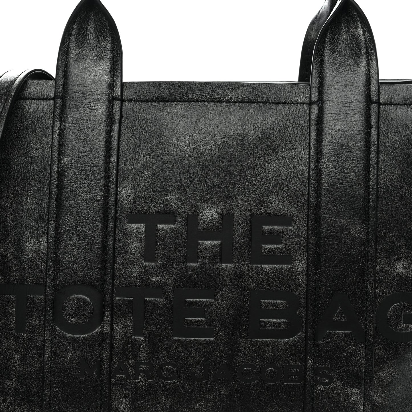 Distressed Calfskin Medium The Tote Bag Black