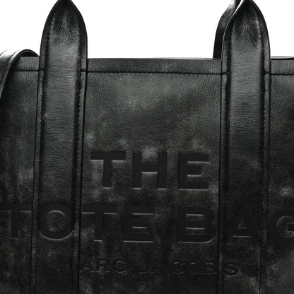 Marc Jacobs Distressed Calfskin Medium The Tote Bag Black 8 of 12