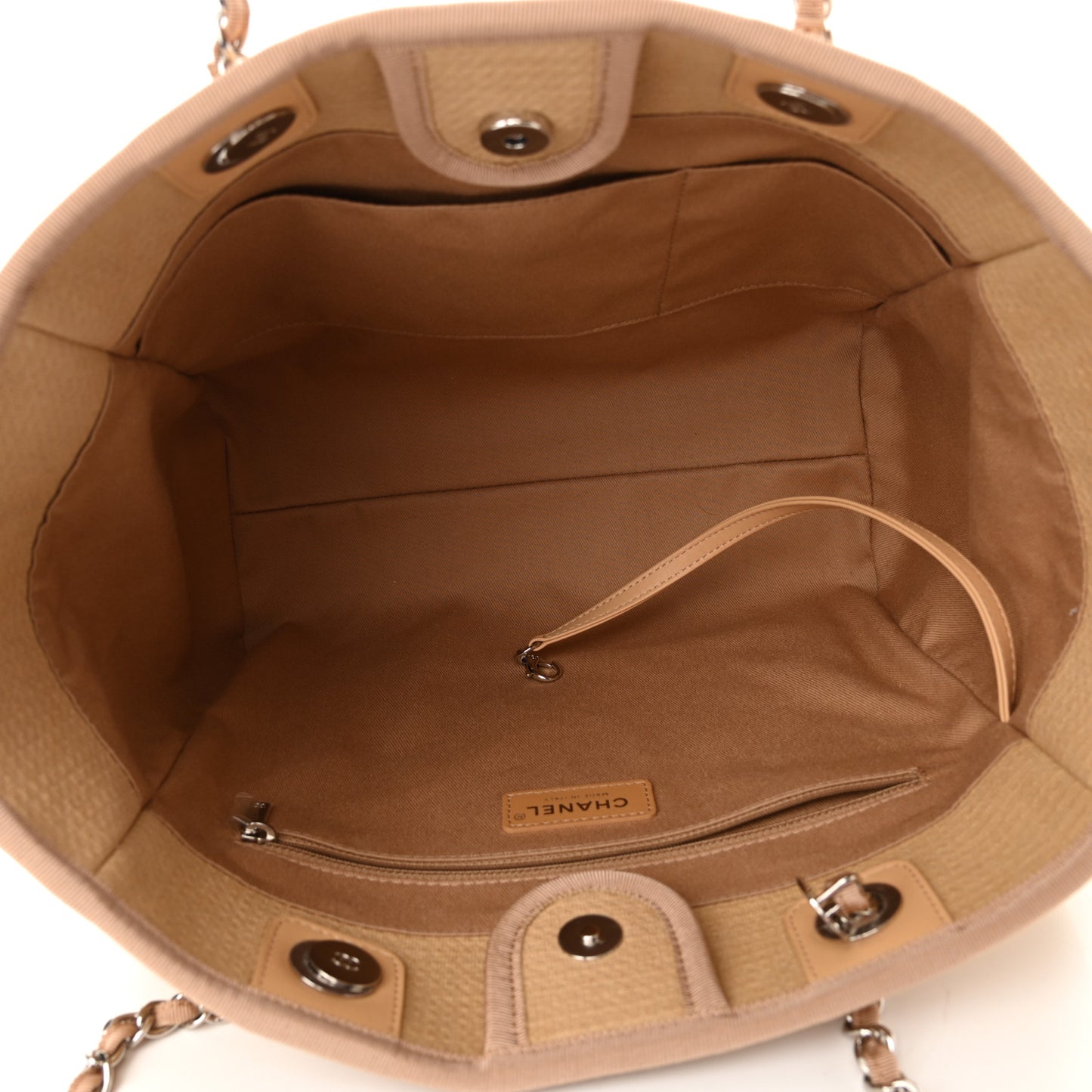 Mixed Fibers Small Deauville Tote Beige