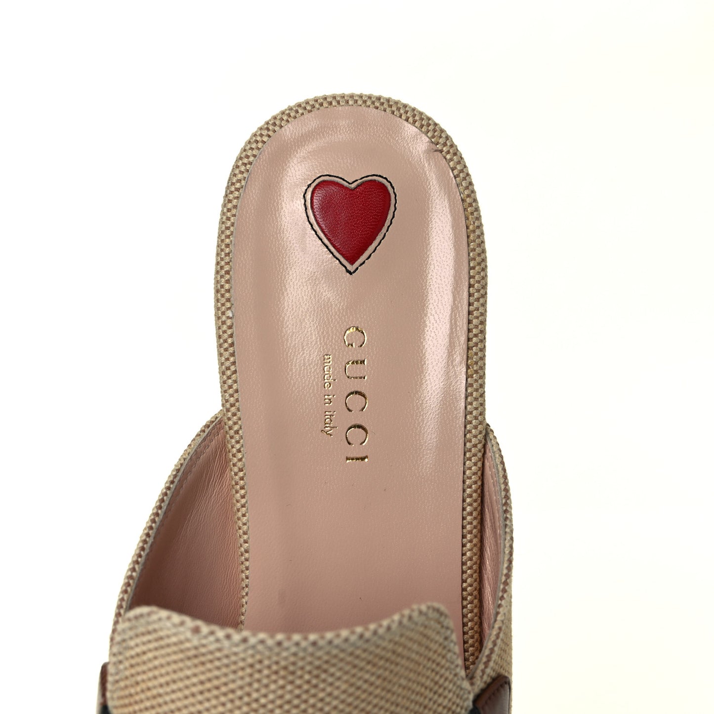 Canvas Vintage Charlotte Web Princetown Slippers 40 Sand Cuir