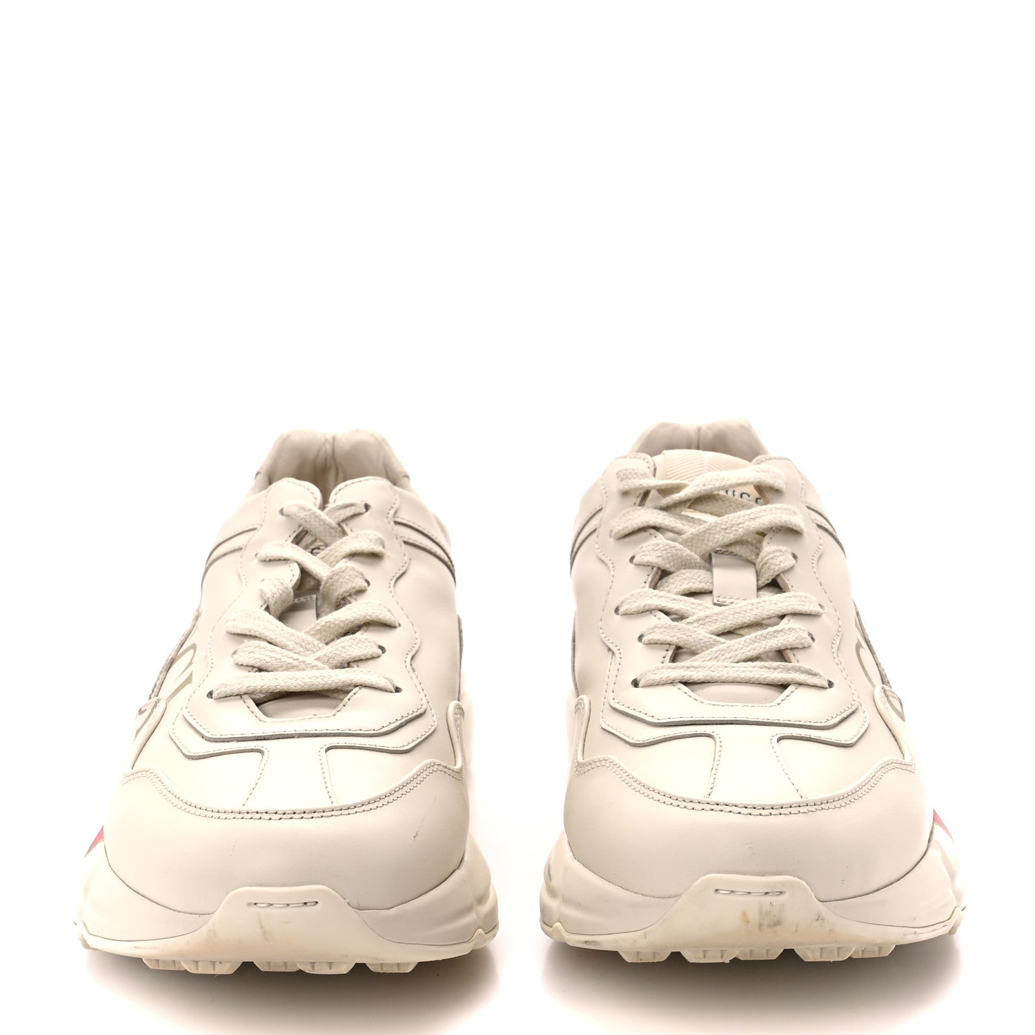 Gucci Calfskin Logo Womens Rhyton Sneakers 38 Ivory 2 of 12