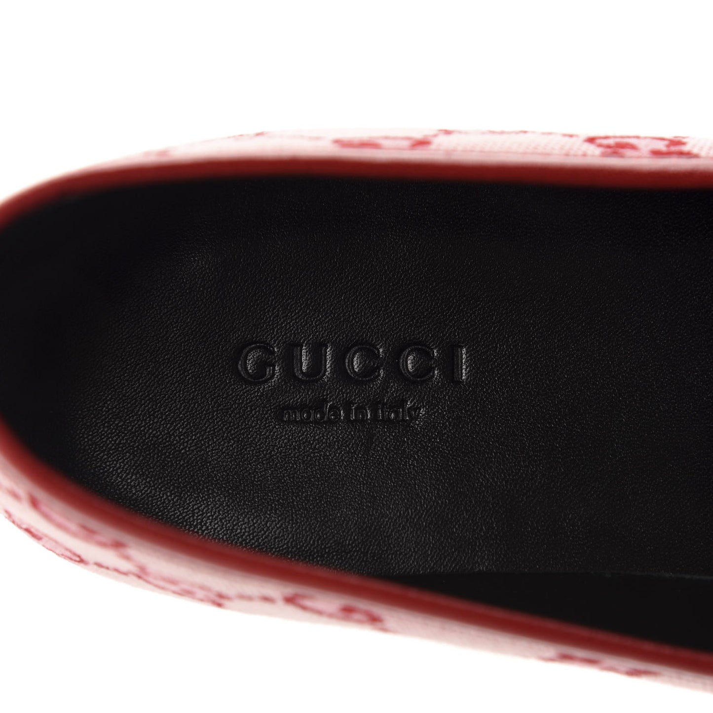 Canvas GG Monogram Horsebit Womens Jordaan Loafers 37 Gardenia Hibiscus Red