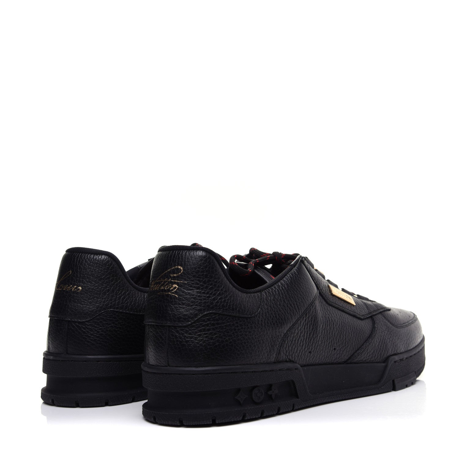 Louis Vuitton Calfskin Mens LV Trainer Sneaker 10 Black 3 of 11